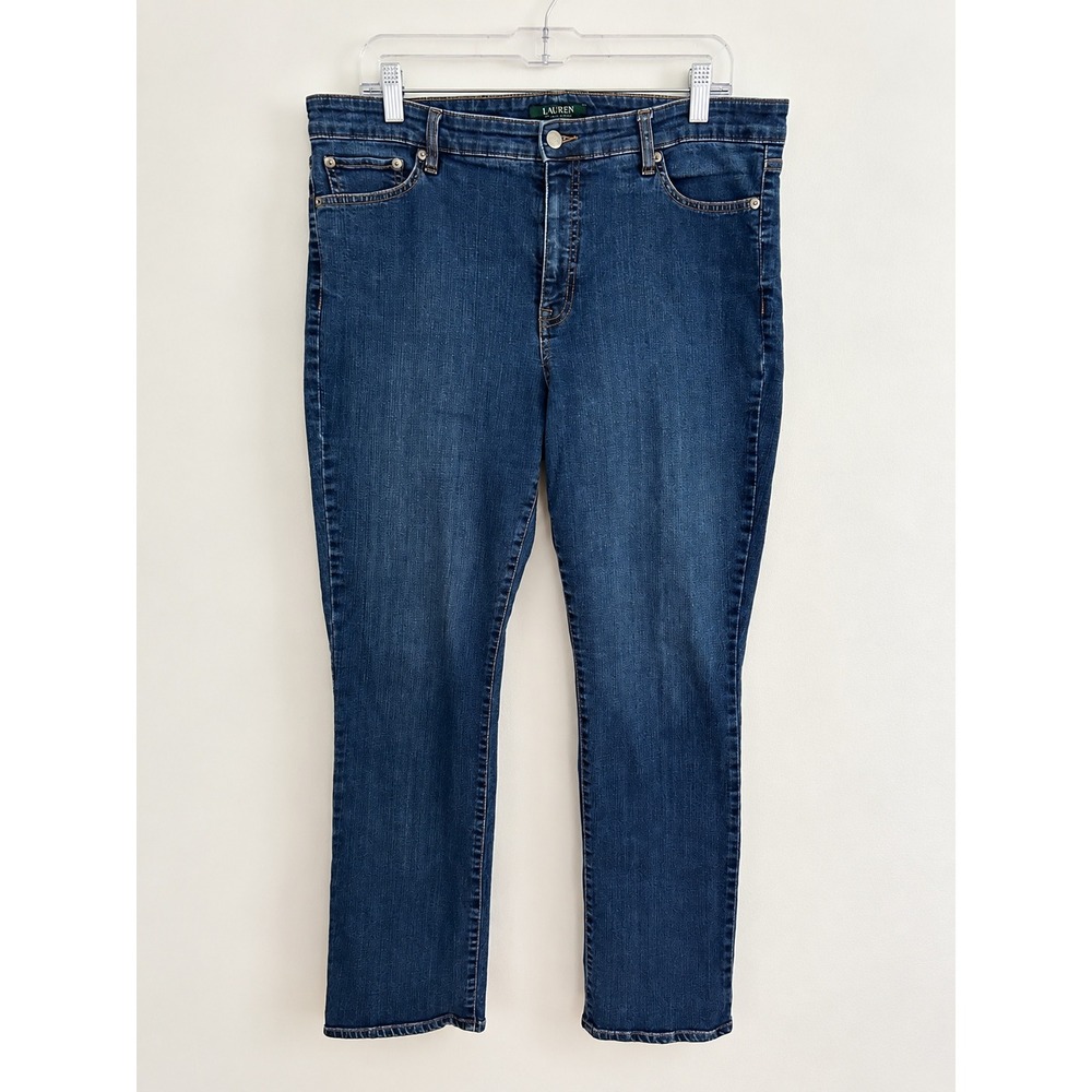 Lauren Ralph Lauren Womens Premier Straight Jeans High Rise Denim Jeans 16